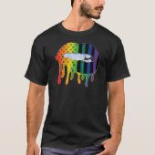 Lgbtq American Flag Pattern Lips Rainbow Gay Pride T-shirt (Voorkant)
