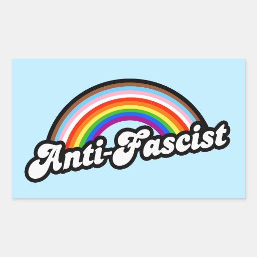 LGBTQ+ antifascist Rechthoekige Sticker (Voorkant)