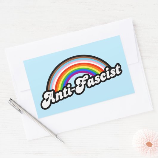 LGBTQ+ antifascist Rechthoekige Sticker (Envelop)