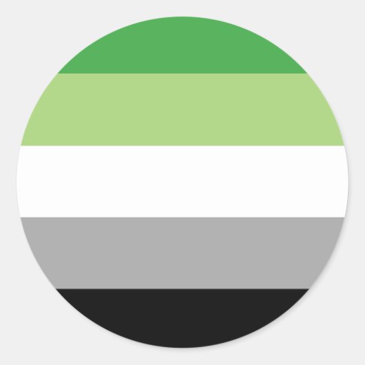 LGBTQ Aromantische Pride Vlag Ronde Sticker (Voorkant)