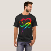 LGBTQ Art Love Symbol Rainbow Infinity Heart Polyg T-shirt (Voorkant volledig)