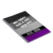 LGBTQ Asexual Glitter Zwart-wit Graffiti Notitieboek (Rechterzijde)