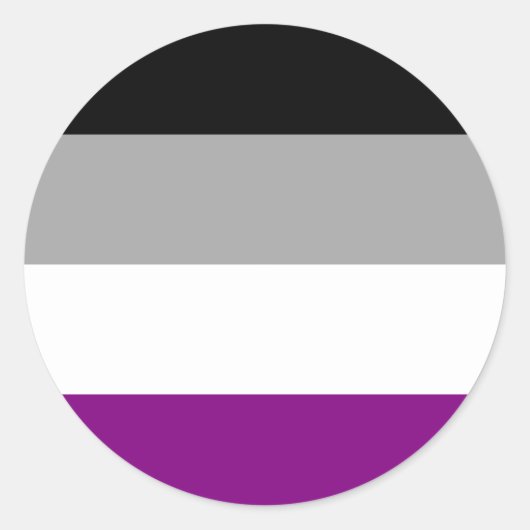 LGBTQ Asexual Pride Ronde Sticker (Voorkant)
