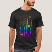 Lgbtq be Kind Gay Pride Lgbt Rainbow American Flag T-shirt (Voorkant)