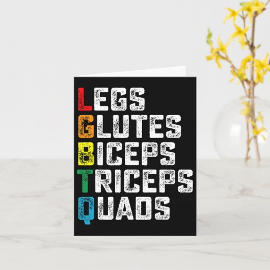 LGBTQ benen bilspieren biceps triceps quads Funny  Kaart (Gele Bloem)