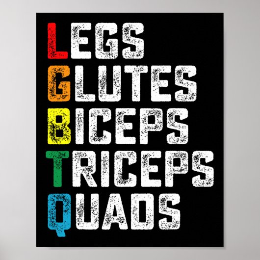 LGBTQ benen bilspieren biceps triceps quads Funny  Poster (Voorkant)