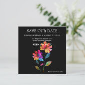 🌈 LGBTQ Bewaar de datum Bloemen & Trots Save The Date (Staand voorkant)