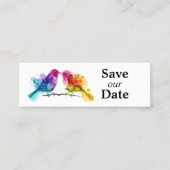 LGBTQ+ bewaar de datum 🌈budget Rainbow Lovebirds Contactkaartje (Voorkant)