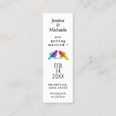 LGBTQ+ bewaar de datum 🌈budget Rainbow Lovebirds Contactkaartje (Achterkant)