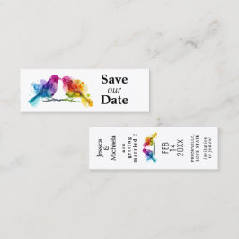 LGBTQ+ bewaar de datum 🌈budget Rainbow Lovebirds Contactkaartje