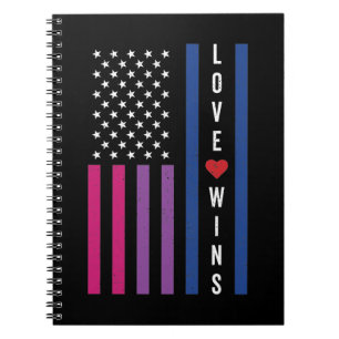 LGBTQ Biseksuele Pride Liefde Wint USA Amerikaanse Notitieboek