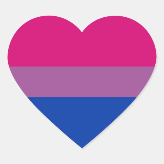 LGBTQ Biseksuele Pride Vlag Hart Sticker (Voorkant)