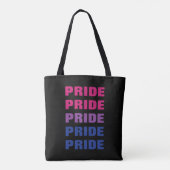 LGBTQ Biseksuele trots Aanpasbare herhaalde tekst Tote Bag (Achterkant)