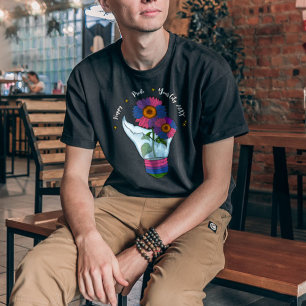 LGBTQ Bisexual Flag Sunflower in a Light Bulb T-shirt