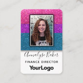 LGBTQ Bisexual Glitter Professional Logo Foto Visitekaartje (Voorkant)