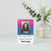 LGBTQ Bisexual Glitter Professional Logo Foto Visitekaartje (Staand voorkant)