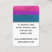 LGBTQ Bisexual Glitter Professional Logo Foto Visitekaartje (Achterkant)