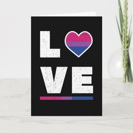 LGBTQ Bisexual Pride Flag Distress Grunge Love Kaart (Voorkant)