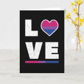 LGBTQ Bisexual Pride Flag Distress Grunge Love Kaart (Gele Bloem)