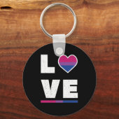 LGBTQ Bisexual Pride Flag Distress Grunge Love Sleutelhanger (Voorkant)