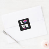 LGBTQ Bisexual Pride Flag Distress Grunge Love Vierkante Sticker (Envelop)