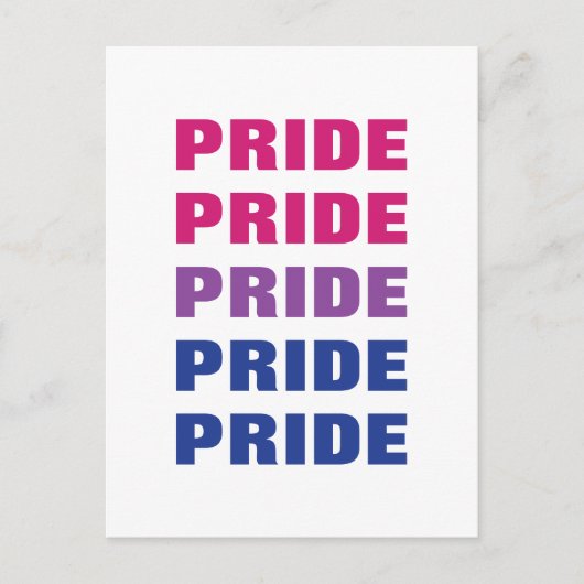 LGBTQ Bisexual Pride Herhaalde tekst Briefkaart (Voorkant)