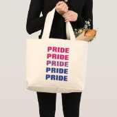 LGBTQ Bisexual Pride Herhaalde tekst Grote Tote Bag (Voorkant (product))