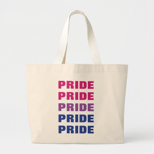LGBTQ Bisexual Pride Herhaalde tekst Grote Tote Bag (Voorkant)