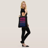 LGBTQ Bisexual Pride  Herhaalde tekst Tote Bag (Op model)