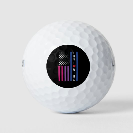 LGBTQ Bisexual Pride Love Wint Amerikaanse vlag Golfballen (Voorkant)