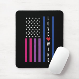 LGBTQ Bisexual Pride Love Wint Amerikaanse vlag Muismat