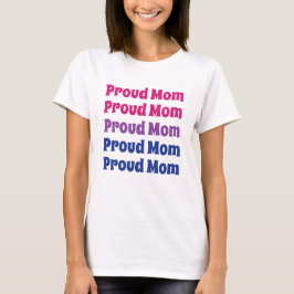 LGBTQ Bisexual Pride Proud Mam Herhalende Tekst T-shirt