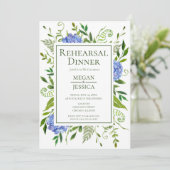 LGBTQ Blauwe Hortensia Bloemenrepetitie Diner Kaart (Staand voorkant)