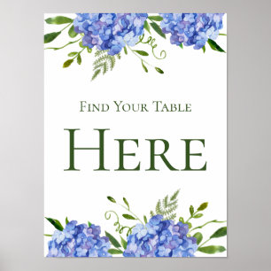 LGBTQ Blauwe Hortensia Bloemstuk Vind Uw Tafel Poster