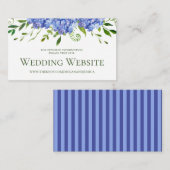 LGBTQ Blauwe Hortensia's Bloemenbruiloft Website Informatiekaartje (Voorkant / Achterkant)