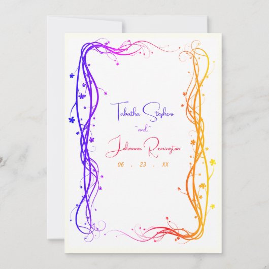 LGBTQ Bloemenbruiloft Kaart (Achterkant)