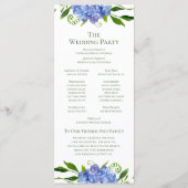 LGBTQ Blue Hydrangeas Bloemen Huwelijksprogramma Programmakaart (Achterkant)