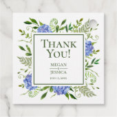 LGBTQ Blue Hydrangeas Bloemenbruiloft Dank u Bedankjes Labels (Achterkant)