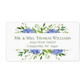 LGBTQ Blue Hydrangeas Floral Wedding Address Etiket (Voorkant)