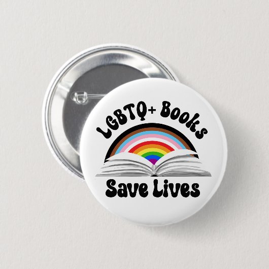 LGBTQ+ boeken redden levens Ronde Button 5,7 Cm (Voorkant /achterkant)