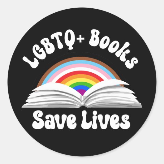 LGBTQ+ boeken redden levens Ronde Sticker (Voorkant)