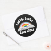 LGBTQ+ boeken redden levens Ronde Sticker (Envelop)