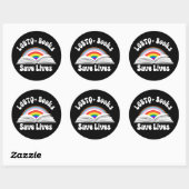 LGBTQ+ boeken redden levens Ronde Sticker (Vel)