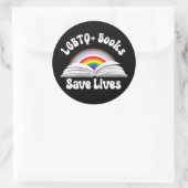 LGBTQ+ boeken redden levens Ronde Sticker (Tas)