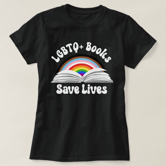 LGBTQ+ boeken redden levens T-shirt (Design voorkant)