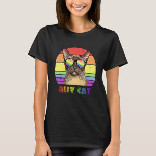 Lgbtq- bondgenoot kat regenboog Gay Pride vlag Lgb T-shirt