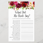 LGBTQ Bourgondië Bloemen Vrijgezellenfeest Spellet Flyer (Achterkant)