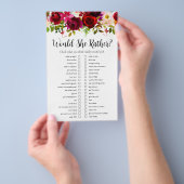 LGBTQ Bourgondië Bloemen Vrijgezellenfeest Spellet Flyer (Hand)