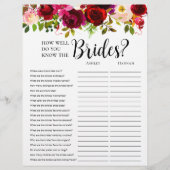 LGBTQ Bourgondië Bloemen Vrijgezellenfeest Spellet Flyer (Voorkant)