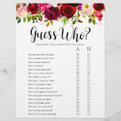 LGBTQ Bourgondië Bloemen Vrijgezellenfeest Spellet Flyer (Achterkant)